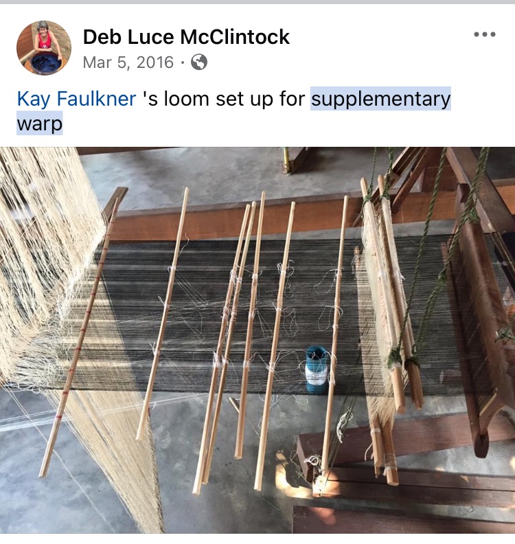 Initial pick up of warp pattern between pattern warp threads
